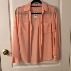 Express portofino light orange shirt XS